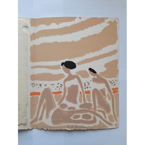 André Brasilier - Carte De Voeux 3 Couleurs Lithographie - Sans Date Inscrite (1970 ?..) - Dédicacée Et Signée