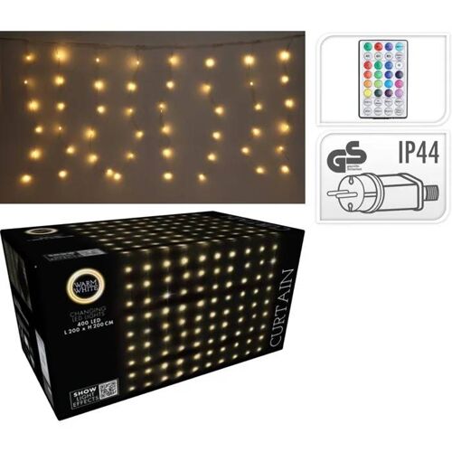 Tenda 400 Led, 200x200cm, Bianco Caldo, Natale, Luci Di Natale