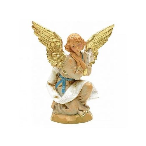 FONTANINI ANGELO IN GINOCCHIO 12CM IN RESINA STATUINA PRESEPE (F-139)