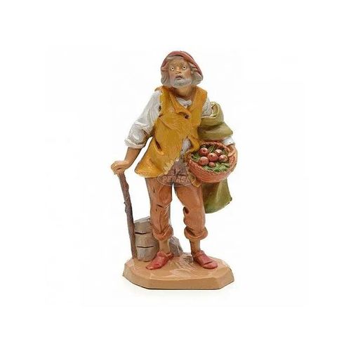 Fontanini Pastore Con Canestro 12cm Statuina Presepe In Resina (F-78)