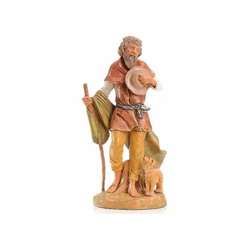 Fontanini Pastore Con Cane 6,5cm In Resina Statuina Presepe (F-261)