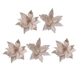 Offerta 5 Fiori Con Clip 30x5cm Champagne Decorazione Addobbi
