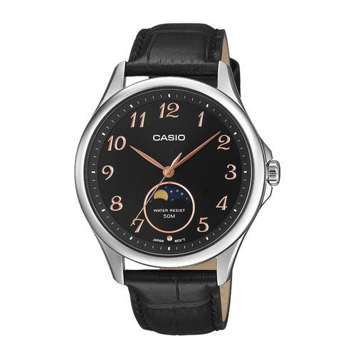Montre Casio Timeless Phases Lunaires Cuir Noir