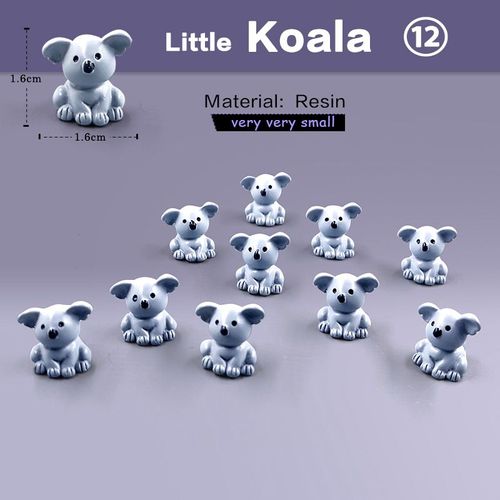 10 Pièces Lapin De Pâques Écureuil Éléphant Renard Mouton Canard Cochon Chat Grenouille Serpent Figurine Miniature Fée Jardin Décoration Accessoires - Type 10pcs Koala-General Brand