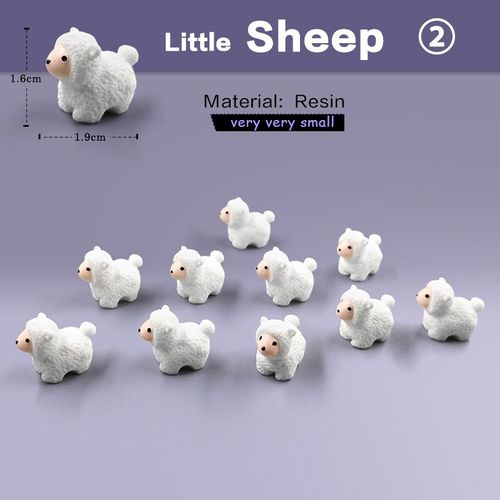 10 Pièces Lapin De Noël Dinosaures Capybara Canard Renard Cochon Chat Tortue Grenouille Figurine Miniature Fée Jardin Décoration Accessoires - Type 10pcs Sheep-General Brand