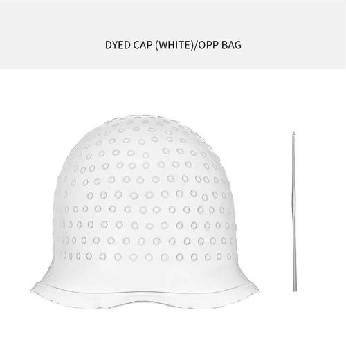 Casquette En Silicone Pour Salon De Coiffure,Bonnet De Coloration Des Cheveux,Chapeau À Reflets,Coiffage Réutilisable,Outils De Coiffure - Type White