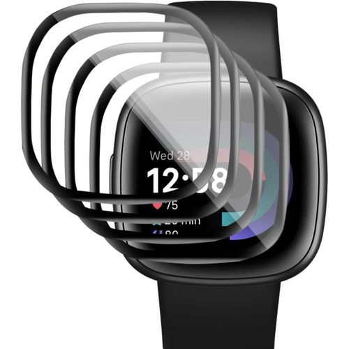 4 Pièces Protection Écran Pour Fitbit Versa 4 / Sense 2 Non Verre Trempé, Film Protecteur Composite Souple [3d Full Cover], Anti-Rayures, Anti-Empreintes, Haute Transparence