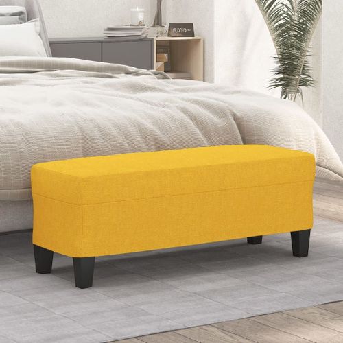 Vidaxl Banc Jaune Clair 100x35x41 Cm Tissu