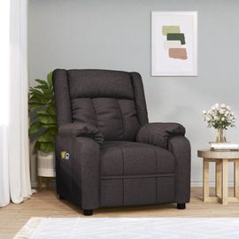 Vidaxl Fauteuil Électrique De Massage Marron Foncé Tissu