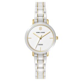 Montre Femme Chouquette Argenté Cadran Blanc Bracelet Acier Céramique Blanc 12 Mm
