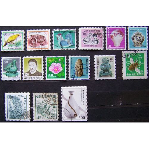 Lot De 15 Timbres De Coree Du Sud