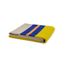 Remember Ginger Plaid 130 X 180 Cm Coton Bleu, Naturel, Orange, Jaune