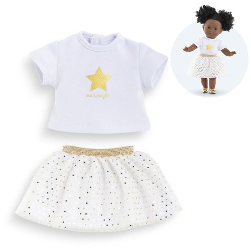 Corolle MC ENSEMBLE JUPE & T-SHIRT IVOIRE & OR