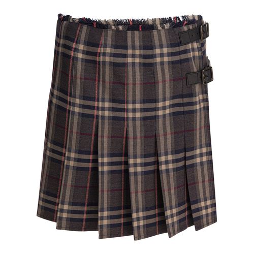 Jupe Kilt Mini En Laine Noire Burberry