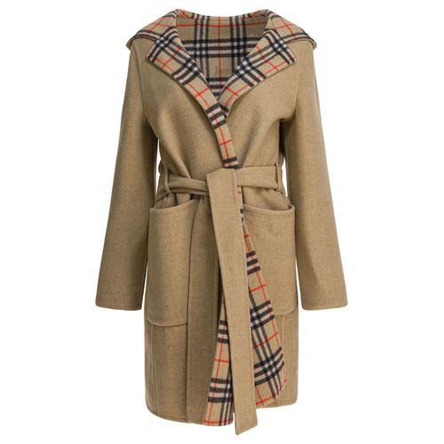 Manteau En Laine Beige Réversible Burberry