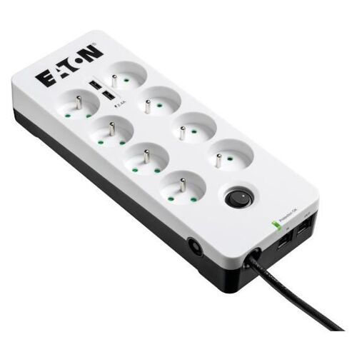 Eaton Protection Box - Protection contre les surtensions - CA 220-250 V - 2500 watt - connecteurs de sortie : 8 - blanc