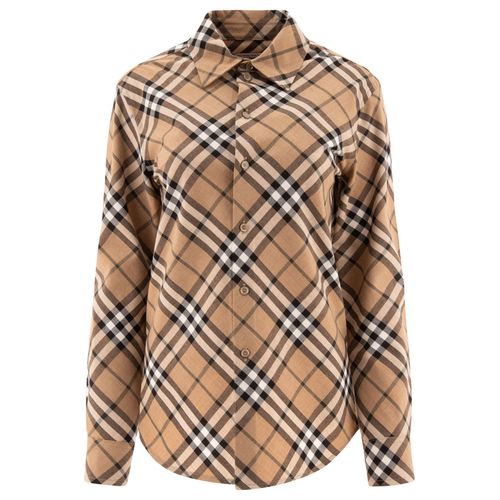 Chemise Burberry Beige En Mélange De Laine Avec Motif À Carreaux
