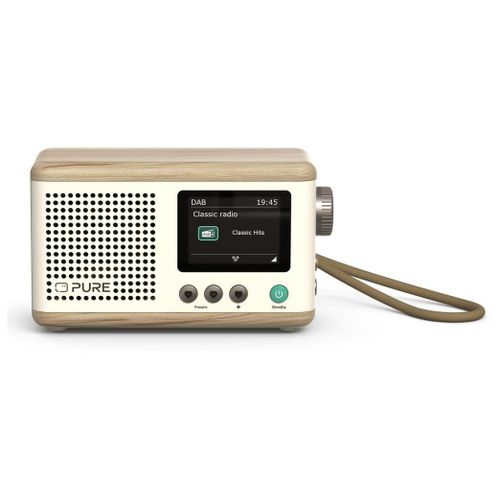 Pure DAB+ Radio Classic Mini Portable Numérique Crème, Bois