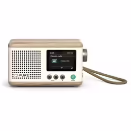 Pure DAB+ Radio Classic Mini Portable Numérique Crème, Bois