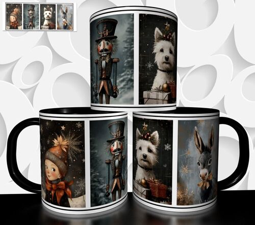 Mug Tasse À Café- Mug Noel Artistique Illustration Vintage Noã¿L Cadeau De Fetes De Fin D' Annee 4806