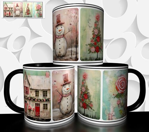 Mug Tasse À Café- Mug Noel Artistique Illustration Vintage Noã¿L Cadeau De Fetes De Fin D' Annee 4829