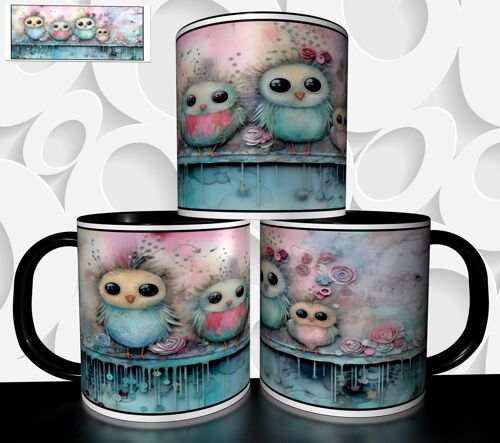 Mug Tasse À Café- Mug Artistique Chouettes Hiboux 4431