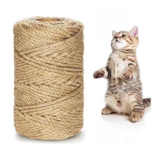 Griffe Naturelle,6mm X 100m Corde À Chat En Chanvre + 1 Paire De Gants De Protection,Sisal Pour Arbre À Chat Pas Cher,Corde Jute