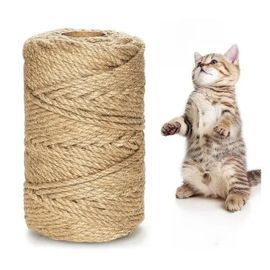 Griffe Naturelle,6mm X 100m Corde À Chat En Chanvre + 1 Paire De Gants De Protection,Sisal Pour Arbre À Chat Pas Cher,Corde Jute