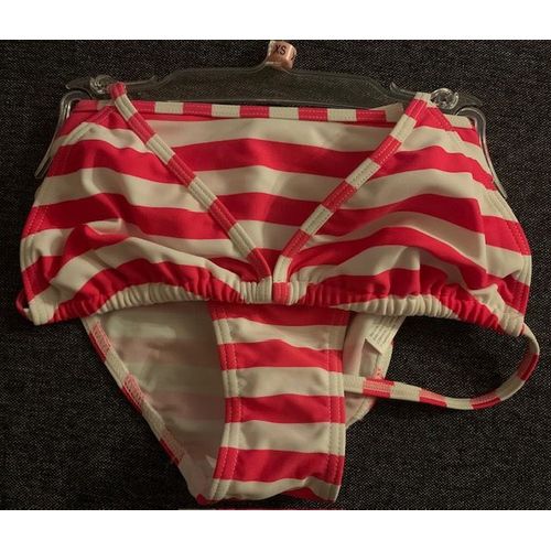 Maillot De Bain-Bikini Rayé Fluo Xs (14 Ans) Neuf