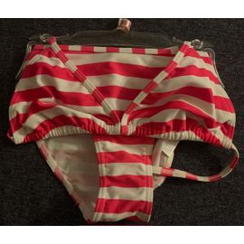 Maillot De Bain-Bikini Rayé Fluo Xs (14 Ans) Neuf