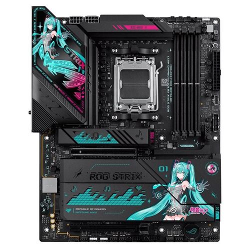 ASUS ROG STRIX X870E-H GAMING WIFI7 - Hatsune Miku Edition - carte-mère - ATX - Socket AM5 - AMD X870E Chipset - USB4, USB-C 3.2 Gen 2x2, USB-C 3.2 Gen2, USB 3.2 Gen 2, USB 3.2 Gen 1 - Wi-Fi 7, 5...