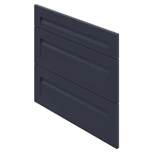 Façade de cuisine 1 tiroir et 2 casseroliers Garcinia bleu mat l. 80 cm x H. 72 cm GoodHome