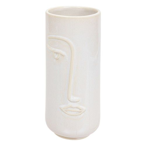 VASE CÉRAMIQUE VISAGE SOLEYA 25CM BLANC