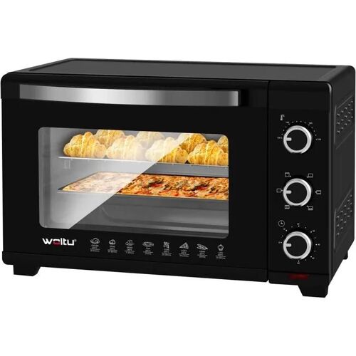 WOLTU Mini four électrique avec minuterieï¿?Four à rôtirï¿?32 Litres, 1600 w, Noir