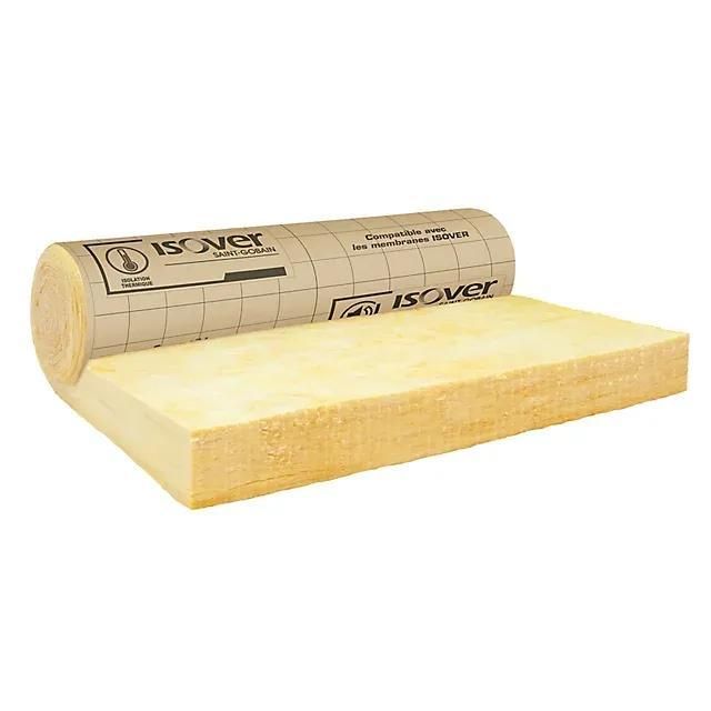 Laine de verre Combles aménagés ISOVER ép.160 mm - Rouleau kraft 1,2 x 3,7 m R. 4,55 m².K/W