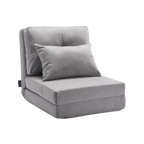 Chaise de Sol Pliante-VEVOR-Fauteuil de Sol 5 Positions Réglables-Fauteuil Convertible pour Salon, Chambre-Gris