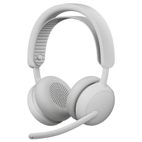 Logitech 2 ES - Micro-casque - sur-oreille - Bluetooth - sans fil, filaire - Suppresseur de bruit actif - USB-C - blanc cassé
