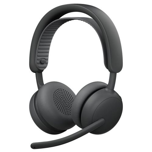 Logitech 2 ES - Micro-casque - sur-oreille - Bluetooth - sans fil, filaire - Suppresseur de bruit actif - USB-C - graphite