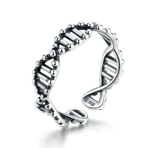 S925 Argent Sterling Dna Forme Vintage Bague Ouverte-Scr643