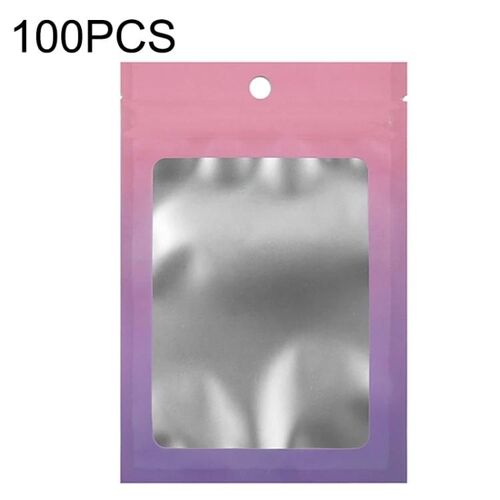 Sacs ziplock en feuille d'aluminium-100PCS Bijoux et Emballage de câble de données,8,5 x 13 cm (gradation rose à violet)