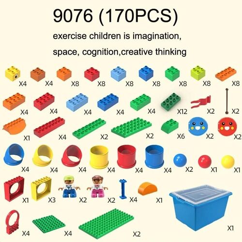 Ensemble De Jouets De Blocs De Construction-170 Pièces Blocs D'assemblage Pour Enfants-
