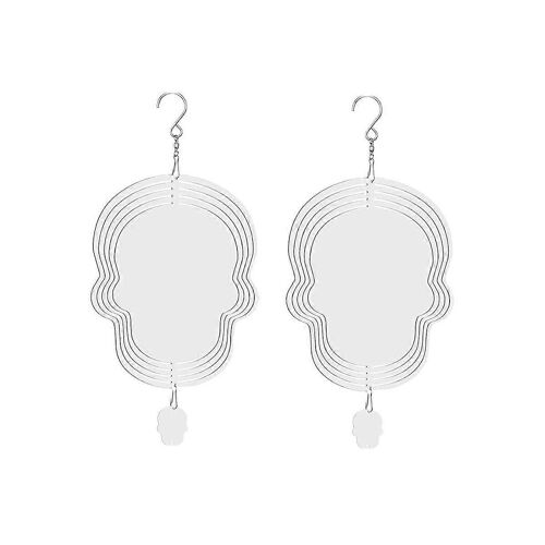 2 Pcs 10 Pouces Sublimation Vent Spinners Blancs 3D Double Face Sublimation Sculpture Suspendue Spinner pour Décor De Jardin