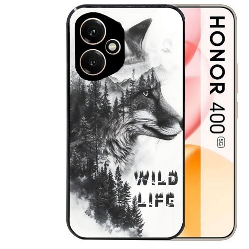 Coque Noire Pour Honor 400 5g Motif Renard Fox Wild