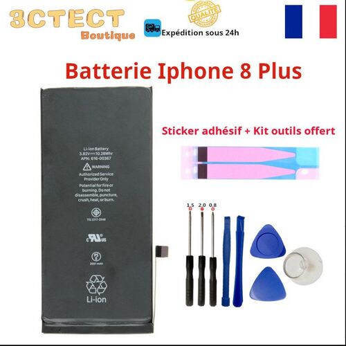 Batterie Interne Compatible Iphone 8 Plus Sticker Adhésif + Outils Offert