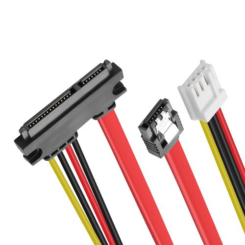 KALANKA-Câble d'alimentation de données pour disque dur intégré, mini Ph2.0 4 broches femelle et SATA 3.0 mâle vers SATA 22 broches (7 + 15 broches) Câble de données SATA 3 6 Go/s