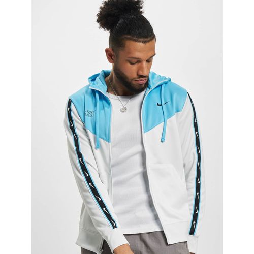 Nike Sportswear Veste De Survêtement 'repeat' Aqua / Noir / Blanc