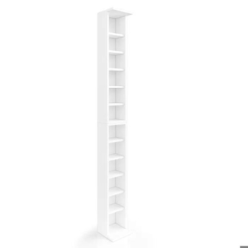 Vicco Étagère CD , Blanc, 21 x 183.6 cm Set de 2