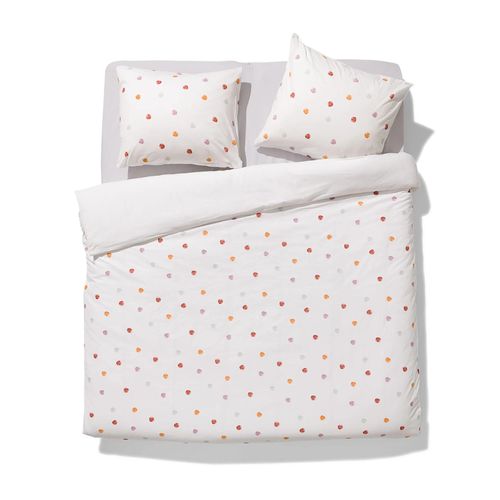 Hema Housse De Couette En Coton Doux 240x200/220 Pois Blanc (Blanc)
