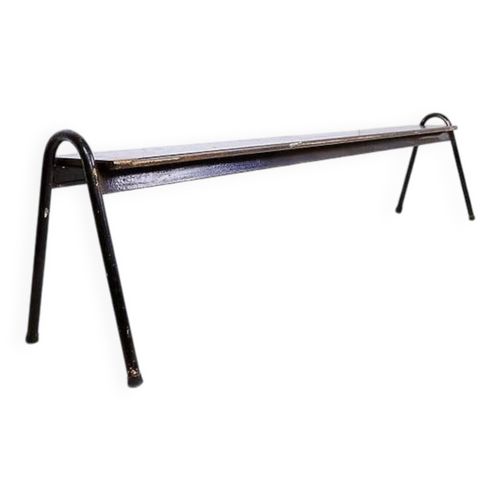 Banc En Bois Et Mtal Tubulaire Noir 1950 Noir