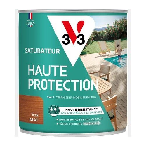 V33 - Saturateur Haute Protection Biosourcé gris fumé Mat - 0,75L - Marron